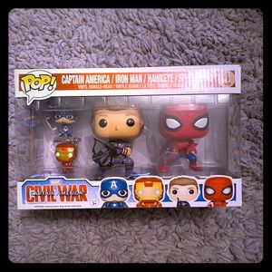 Ironman, spiderman, Hawkeye, captain America funko